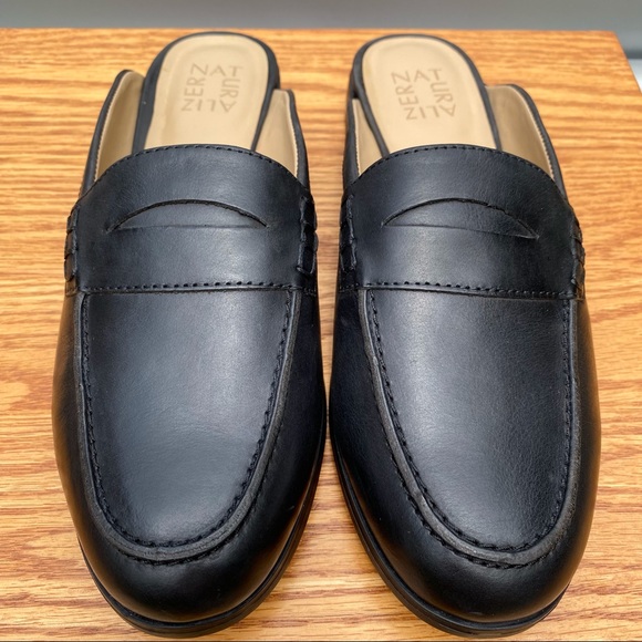Naturalizer Villa Black Leather Mules 8.5 Narrow - Picture 4 of 11